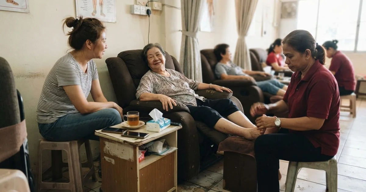 Choosing reflexology or foot massage for an aging parent in Penang